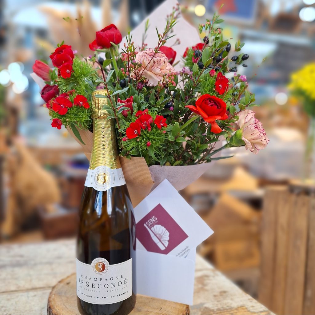 Coffret Célébration: Champagne et Bouquet