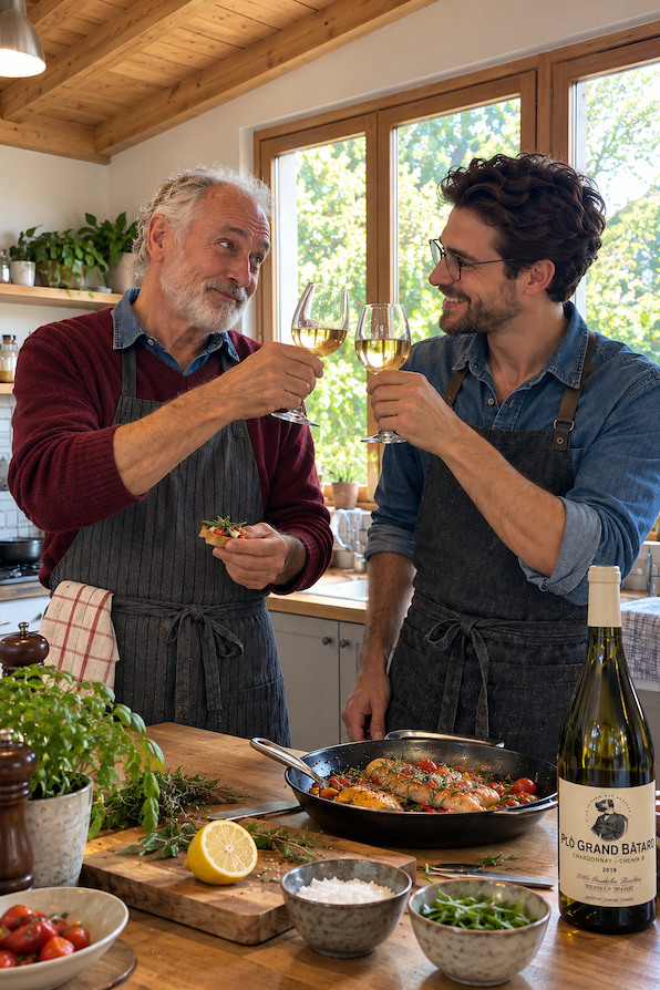 Toast convivial en cuisine champêtre